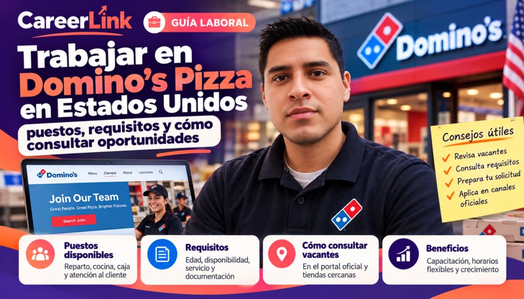 Trabajar en Domino’s Pizza en Estados Unidos: puestos, requisitos y cómo consultar oportunidades