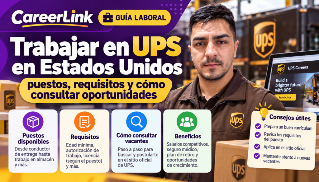 Trabajar en UPS en Estados Unidos: puestos, requisitos y cómo consultar oportunidades